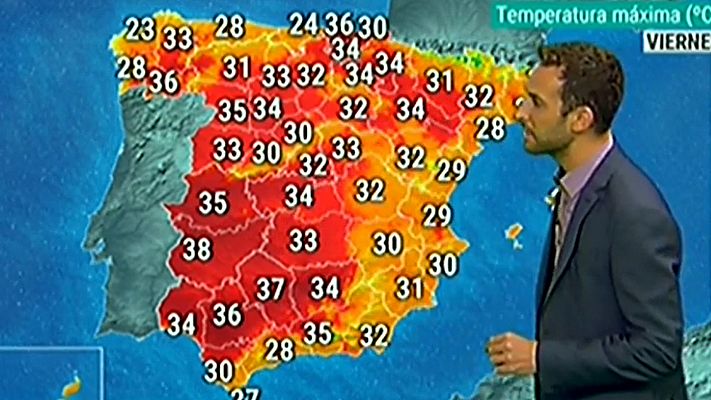 El tiempo - Las temperaturas subirán este viernes en el norte peninsular con máximas de 36 grados