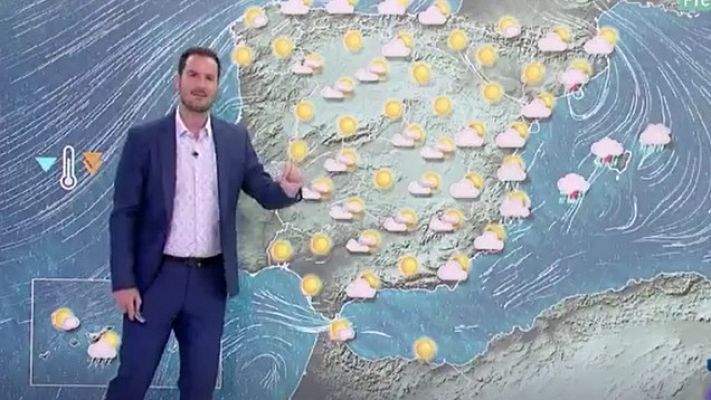 Telediario 1 - Precipitaciones fuertes ponen en alerta a Cataluña y Baleares