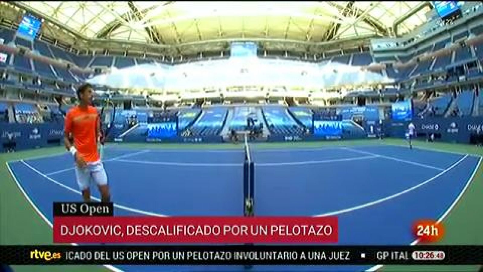 Djokovic, descalificado del US Open por dar una pelotazo a una jueza