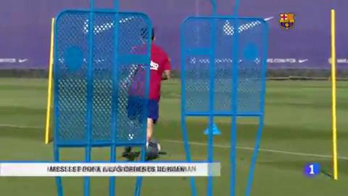 Telediario 1 - Messi retoma los entrenamientos con el Barça