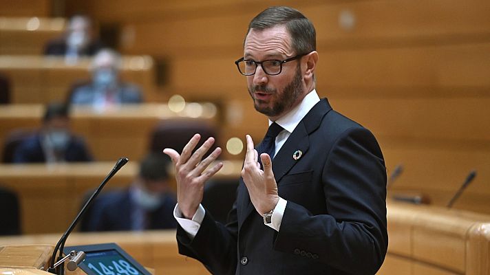 Especiales informativos - Maroto advierte a Sánchez: "El PP no es una muleta para que usted se siga manteniendo como cabeza de este Gobierno de coalición"