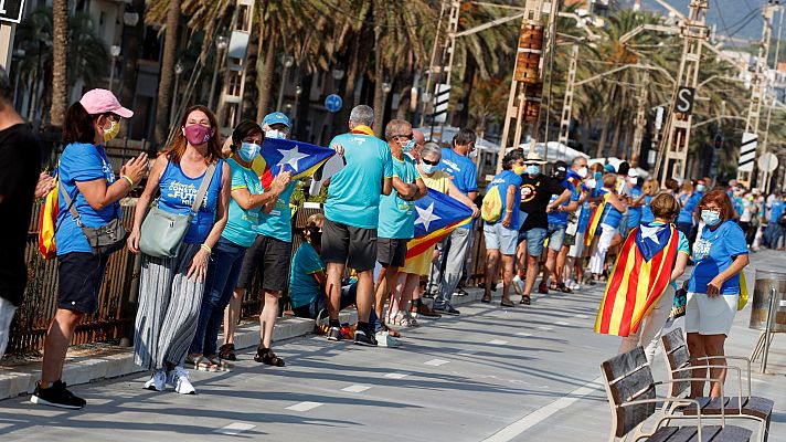 Las medidas de seguridad y la limitación de aforo marcan las concentraciones de la Diada de Cataluña