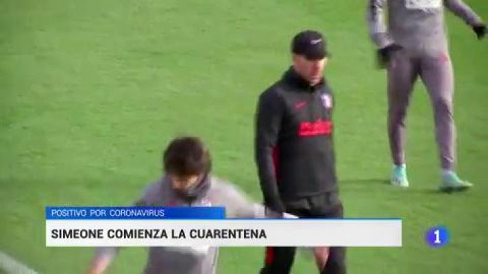 Telediario 1 - Simeone, aislado en su casa, tras dar positivo por COVID-19