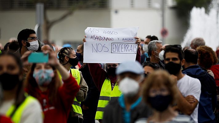 Vecinos de Madrid protestan contra las restricciones
