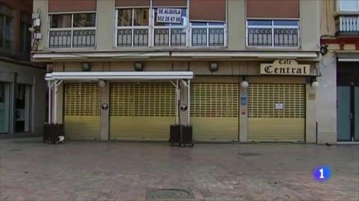 Telediario 1 - El INE rebaja al 17,8 % el desplome de la economía española de abril a junio