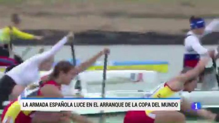 Telediario 1 - España arranca la Copa del Mundo de piragüismo con nueve clasificaciones para las finales