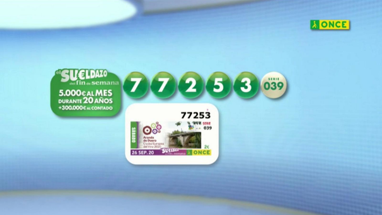 Sorteo ONCE - 26/09/20 - ver ahora