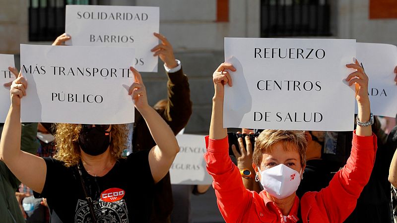 Manifestaciones en Madrid contra la gestión de la pandemia