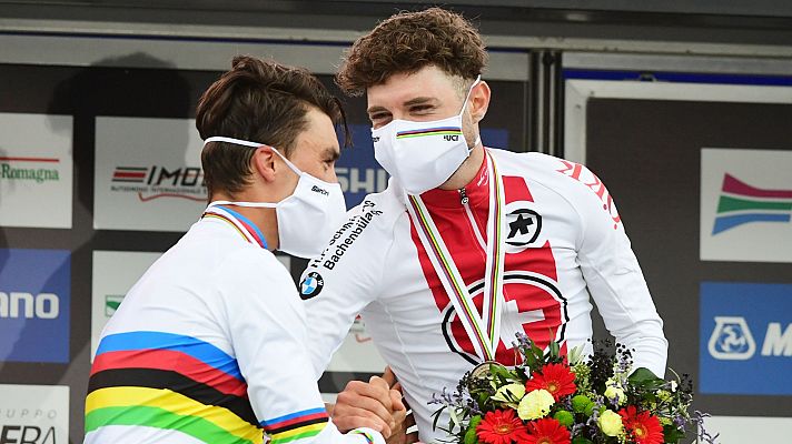 Mundiales de Ciclismo - Alaphilippe, Van Aert y Hirschi se suben al podio en Imola