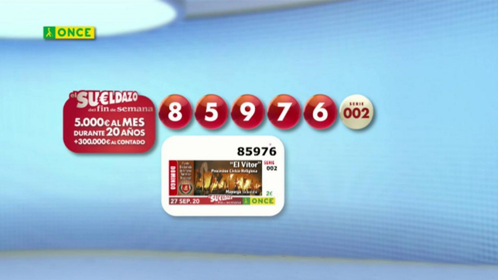 Sorteo ONCE - 27/09/20 - ver ahora