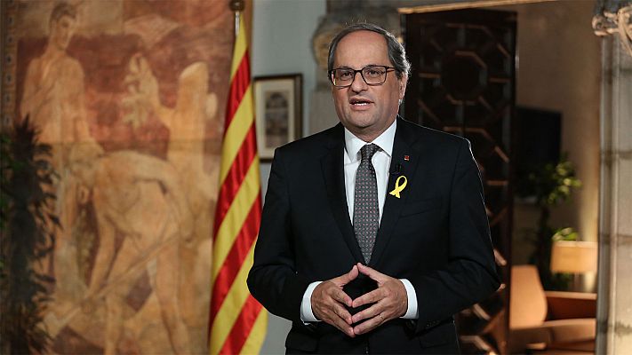 Torra propone unas elecciones para los próximos meses que sean "un punto de inflexión" y pide luchar "las 24 horas"