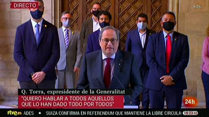 Torra, tras su inhabilitación: "La única manera de avanzar es la ruptura democrática"