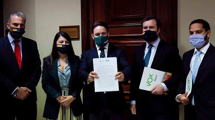 Vox registra su moción de censura contra Pedro Sánchez y anima al PP a apoyarla