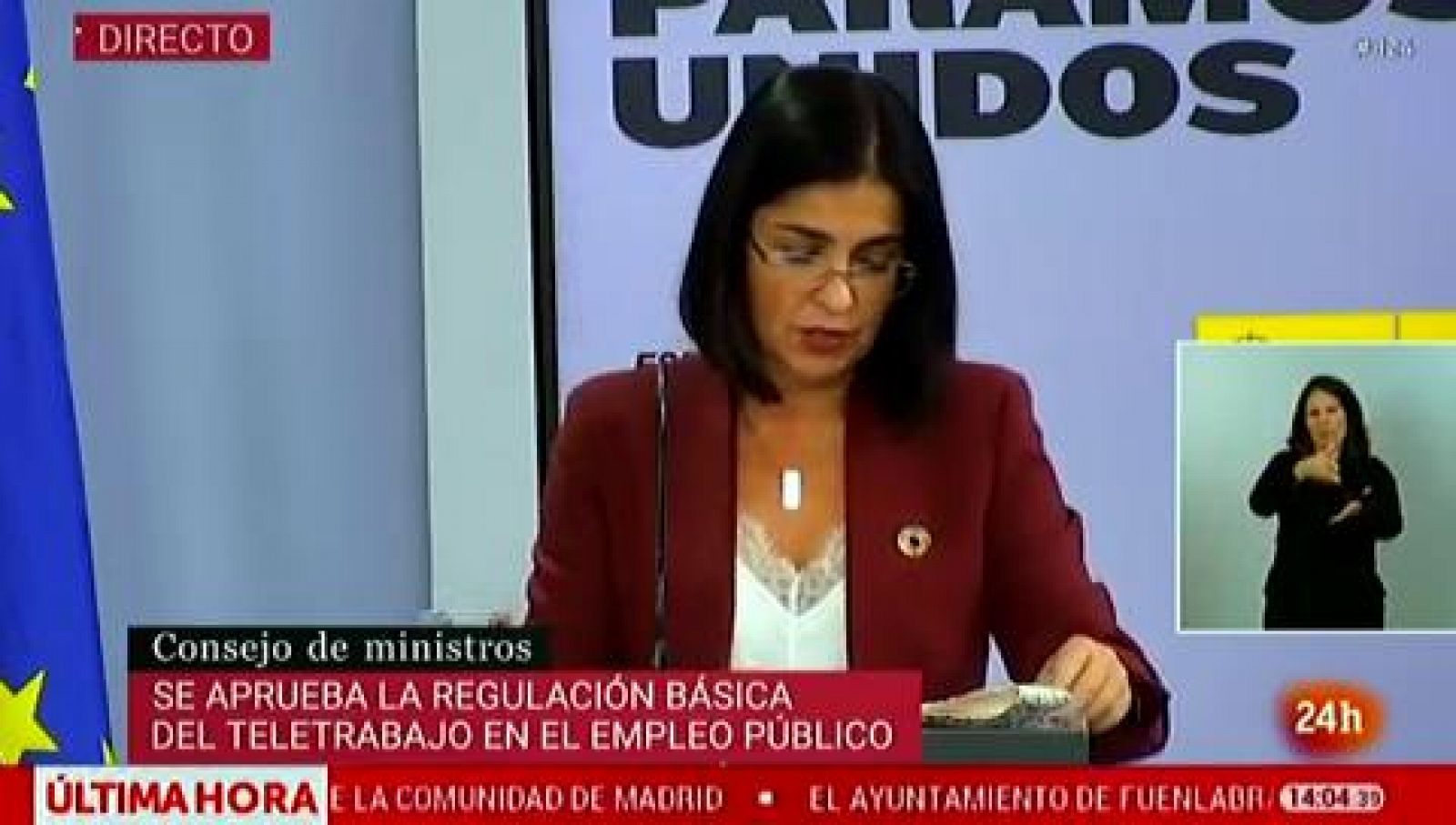 Informativo 24h: Carolina Darias: "El teletrabajo en las adminstraciones públicas será voluntario y reversible" | RTVE Play