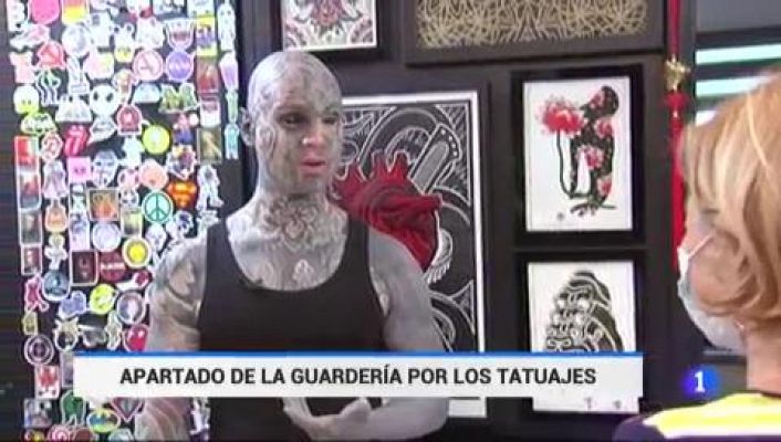 Telediario 1 - Un profesor, expulsado de una guardería de París por sus tatuajes