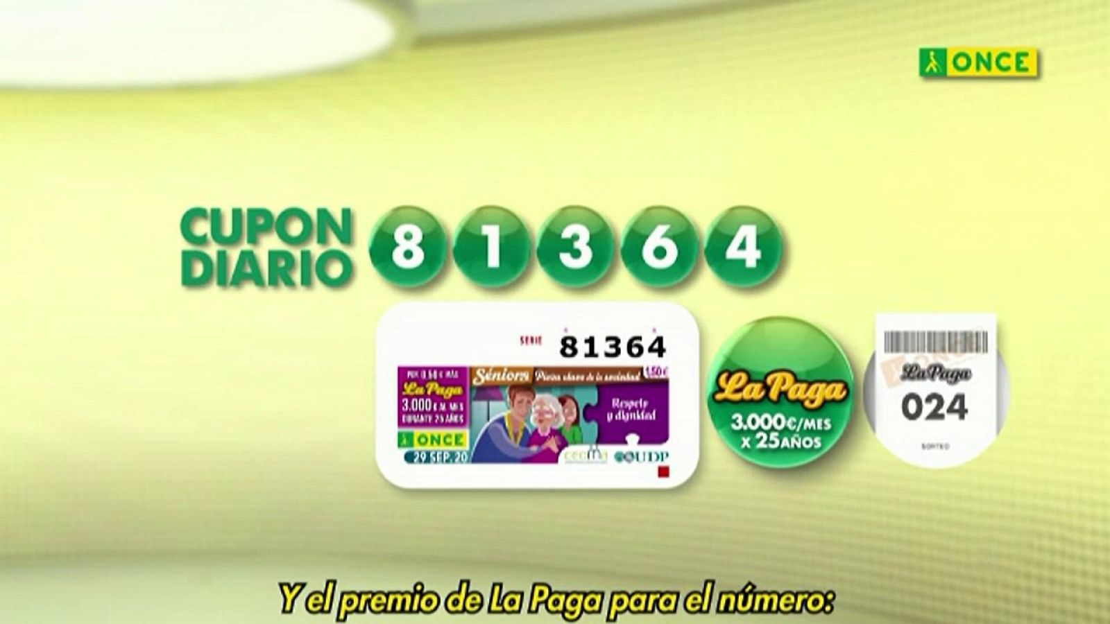 Sorteo ONCE - 29/09/20 - ver ahora