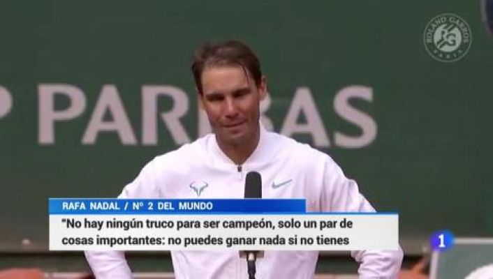 Telediario 1 - Las dos claves de Nadal: "Tener pasión por lo que haces y rodearte de gente adecuada"
