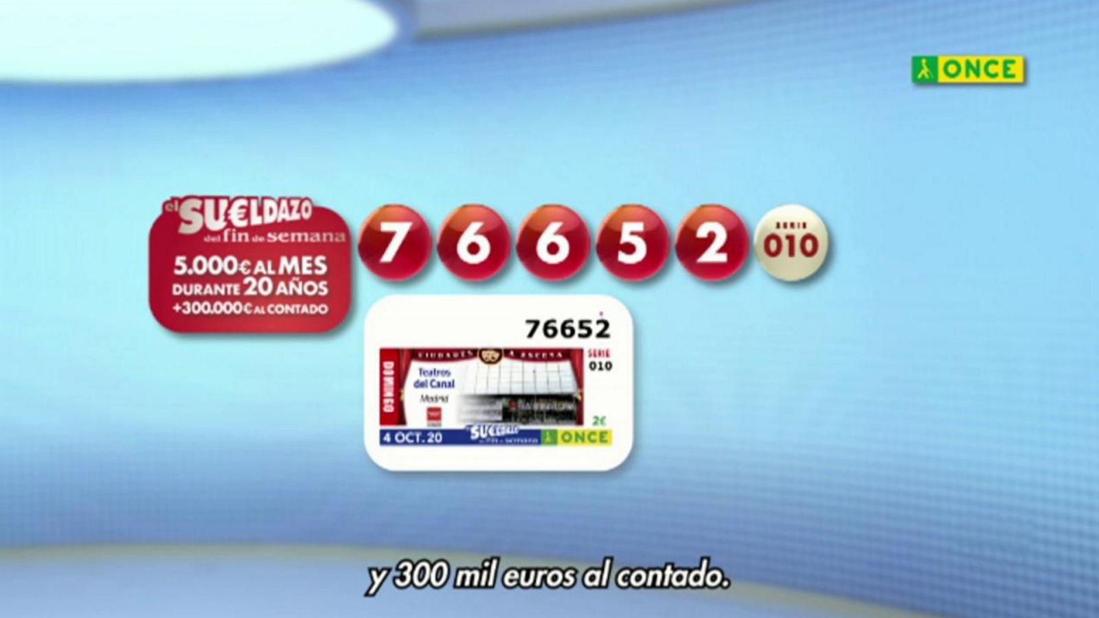 Sorteo ONCE - 04/10/20 - ver ahora