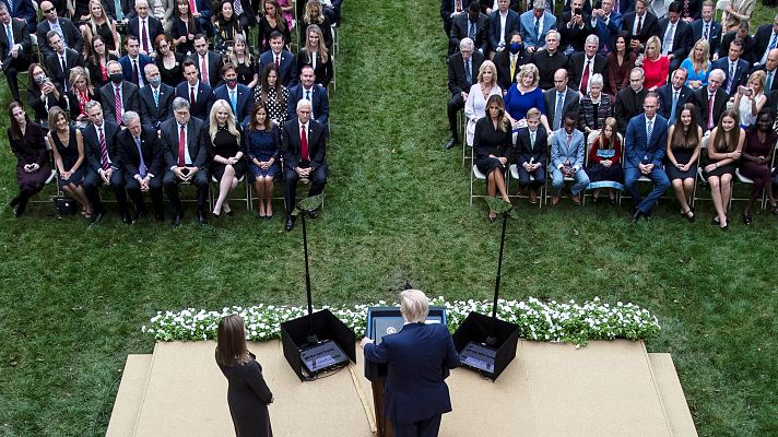 Telediario 1 - Las sospechas apuntan a un posible evento supercontagiador celebrado en la Casa Blanca