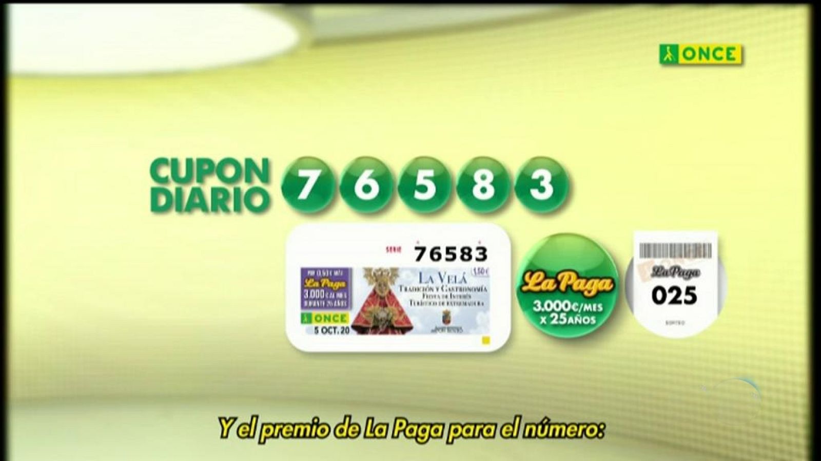 Sorteo ONCE - 05/10/20 - ver ahora