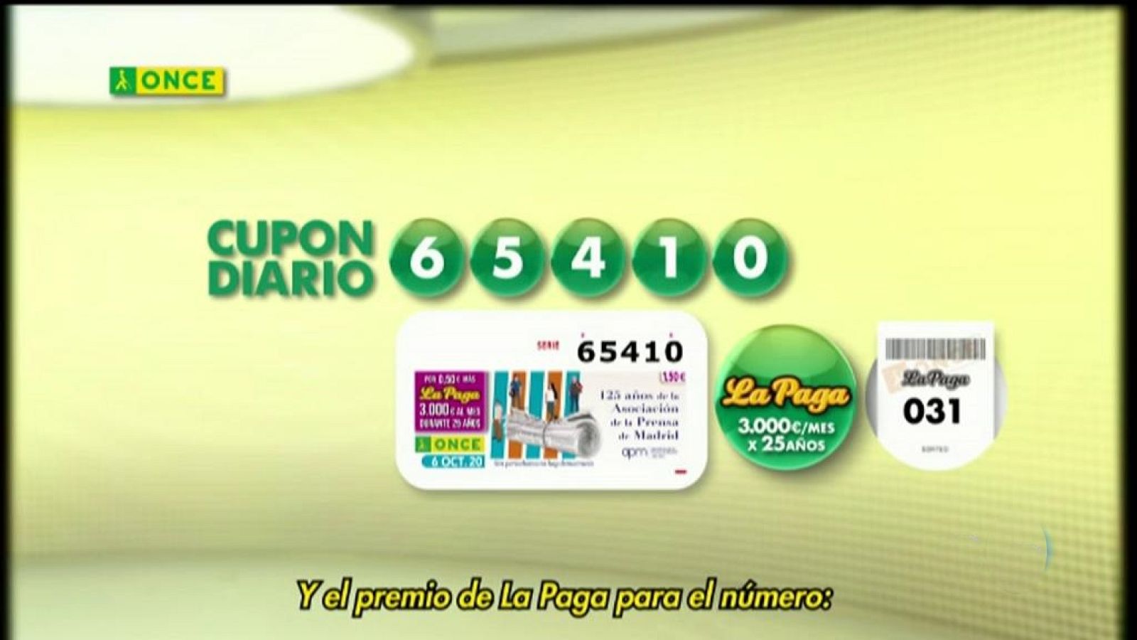 Sorteo ONCE - 06/10/20 - ver ahora