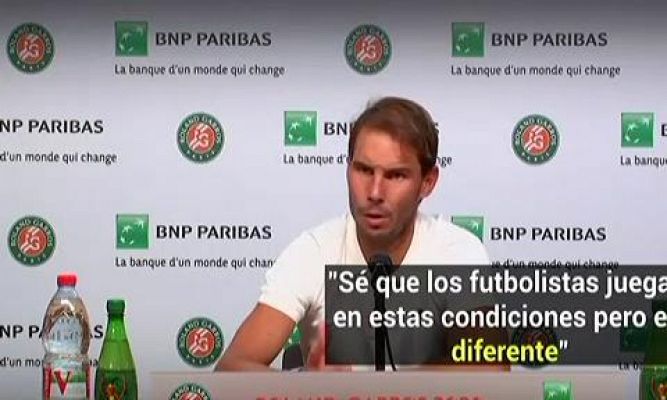 Telediario 1 - Rafa Nadal: "Creo que es peligroso para el cuerpo  jugar con estas condiciones tan duras"