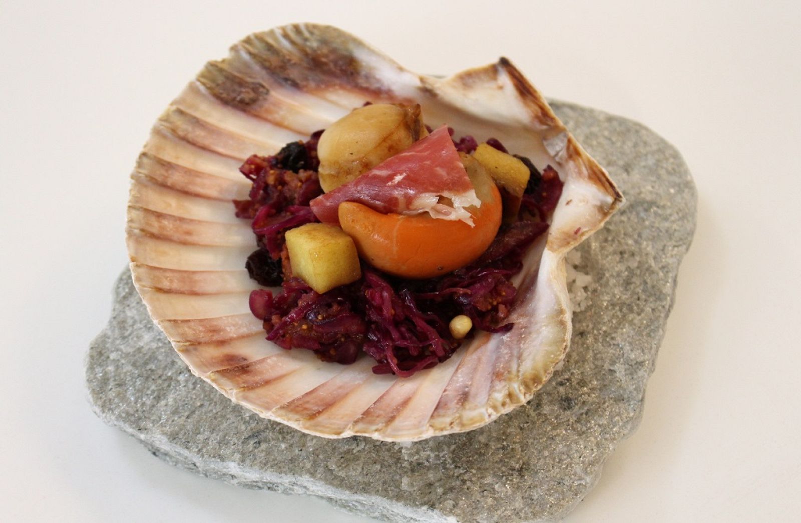 Vieiras con lombarda y manzana | Ver