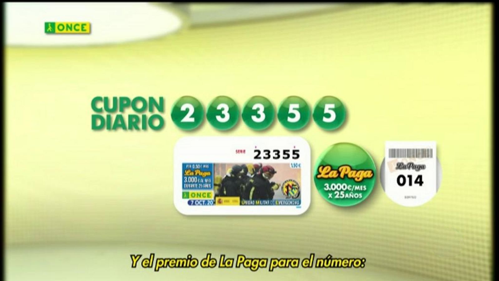 Sorteo ONCE - 07/10/20 - ver ahora