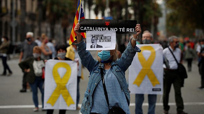 Protestas independentistas por la visita del rey, Felipe VI, a Barcelona