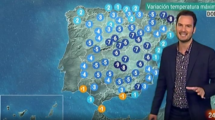 Notable descenso térmico este domingo en la Península y Baleares