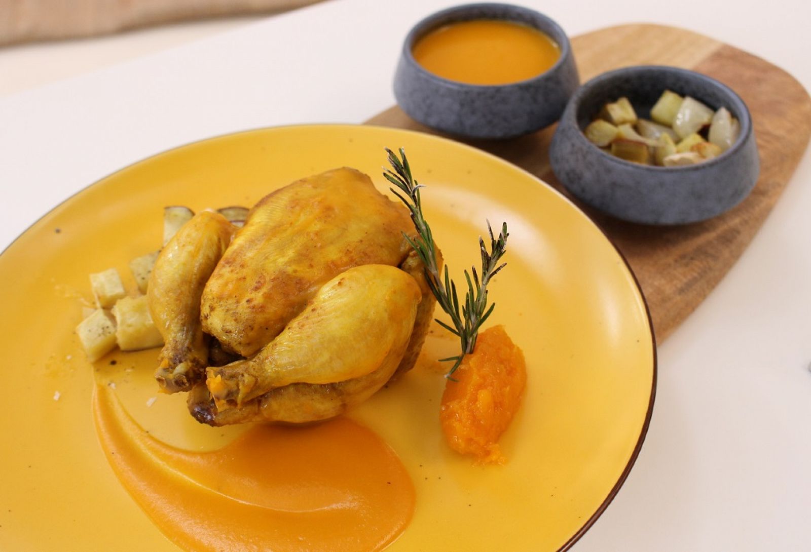 Pollo asado en calabaza | Ver