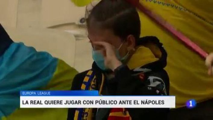 Telediario 1 - La Real quiere jugar ante 1.000 personas en el partido contra el Nápoles