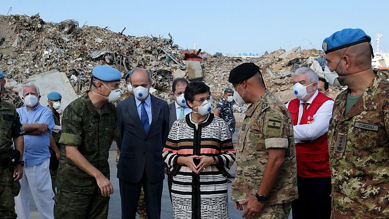 España colabora en la reconstrucción del puerto de Beirut, dos meses después de la explosión