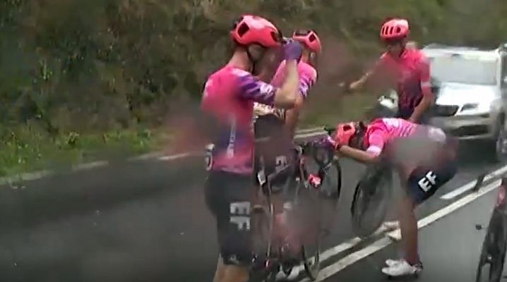 Vuelta 2020 | Caída de Daniel Felipe Martínez en la etapa 1