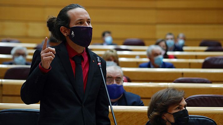 España en 24h - Iglesias acusa a Vox de llenar de "inmundicia" las instituciones después de que un senador le llame "matón de barrio"