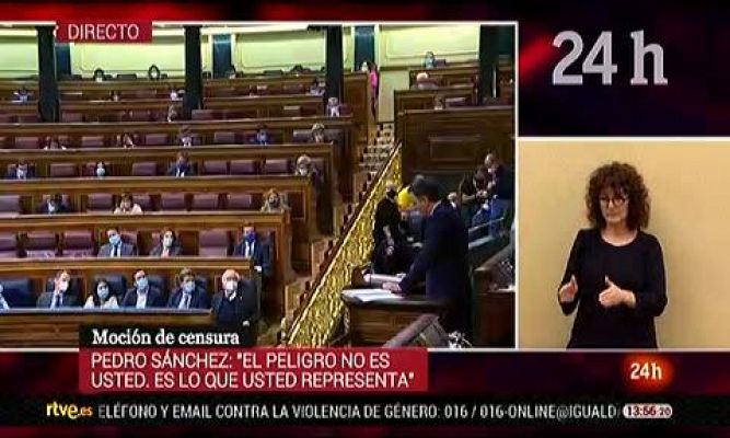 Sánchez, a Casado: "Le pido que no se deje arrastrar por la ultraderecha. Le pido oficialmente que vote no a esta moción"