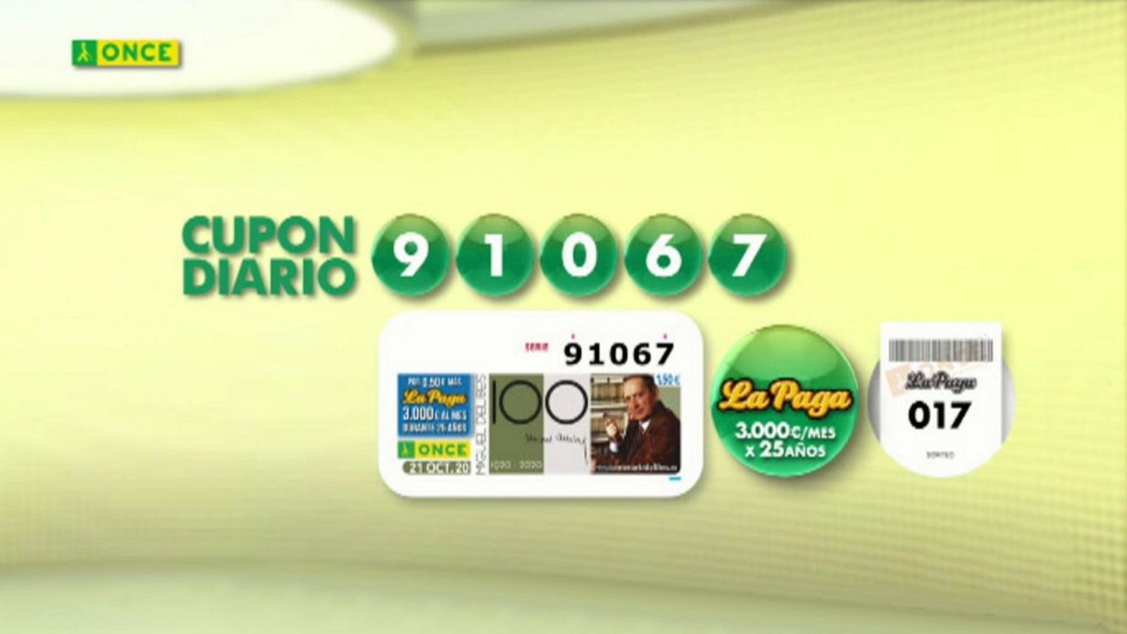 Sorteo ONCE - 21/10/20 - ver ahora