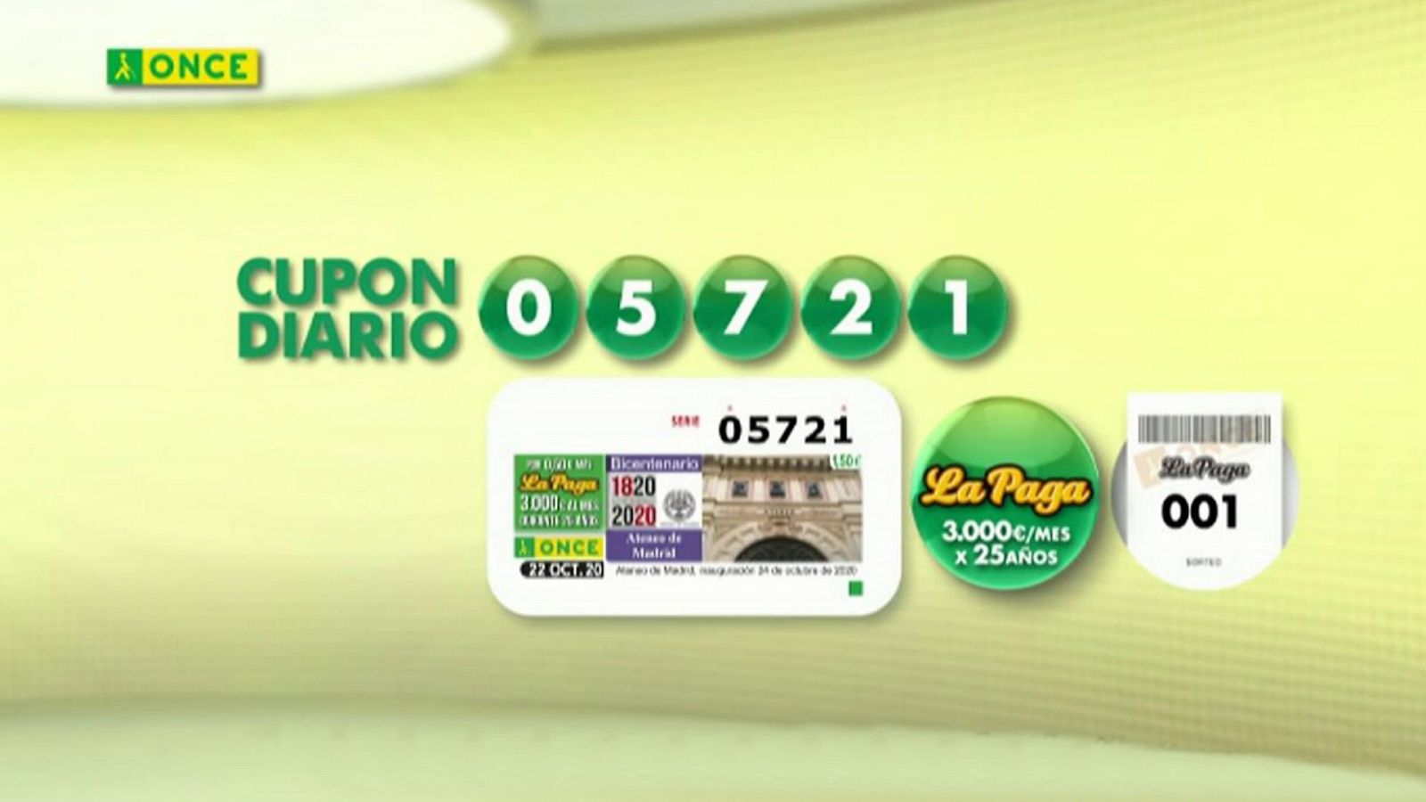 Sorteo ONCE - 22/10/20 - ver ahora