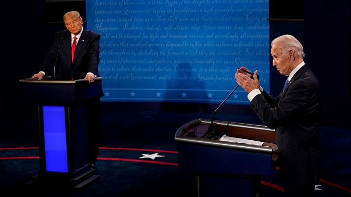 Trump y Biden exhíben sus diferencias en un tono moderado en el último debate antes de las elecciones