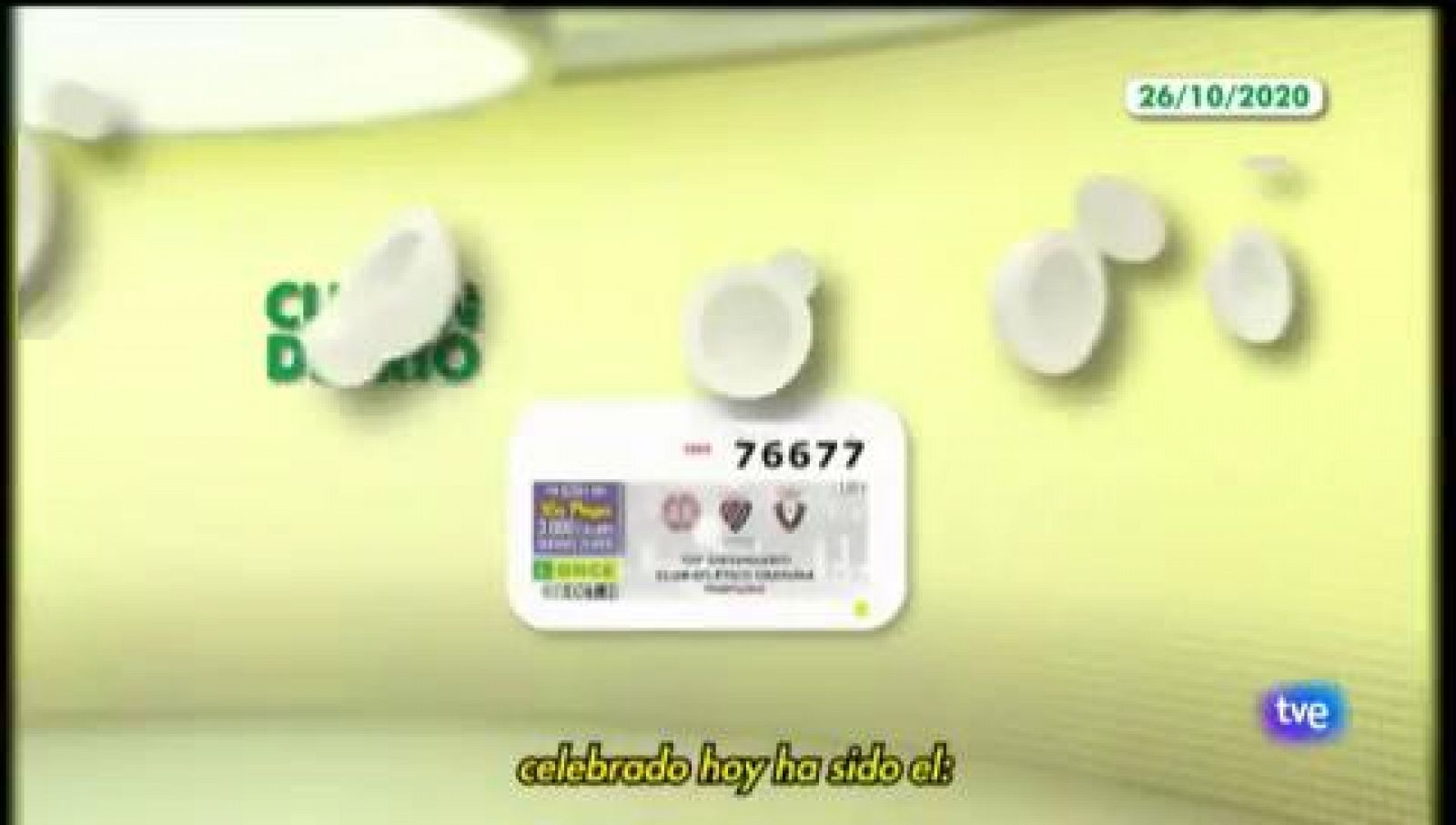 Sorteo ONCE - 26/10/20 - ver ahora