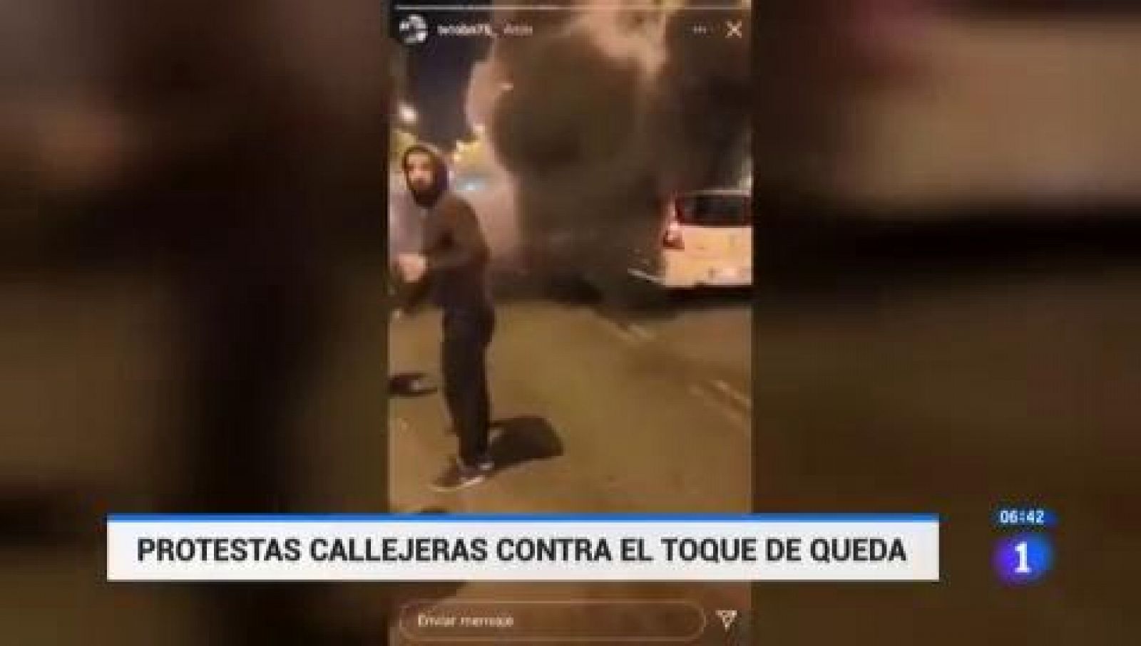 Telediario 1: Disturbios en Sevilla tras una protesta en contra del toque de queda | RTVE Play