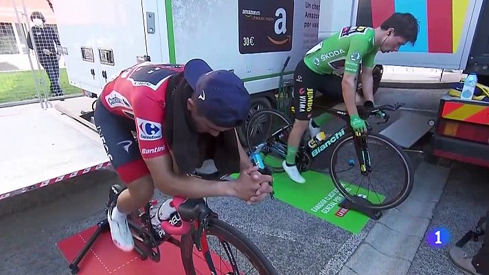 Telediario 1 - Vuelta 2020 | Roglic se viste de rojo antes de llegar a Asturias