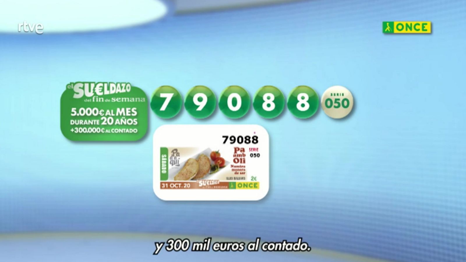 Sorteo ONCE - 31/10/20 - ver ahora