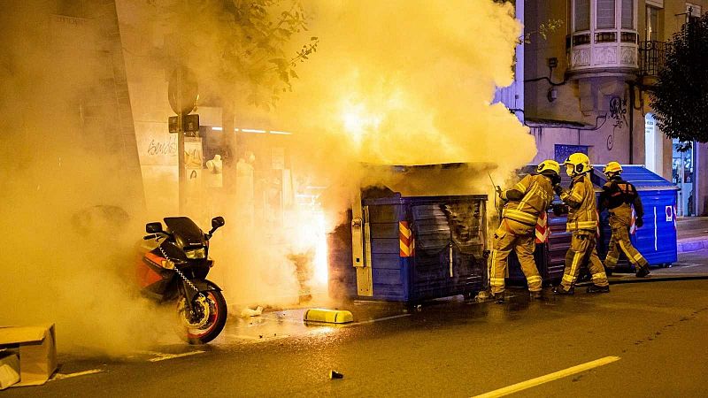 Al menos cuatro detenidos en la tercera noche de disturbios en Logroño y León contra las restricciones por el coronavirus