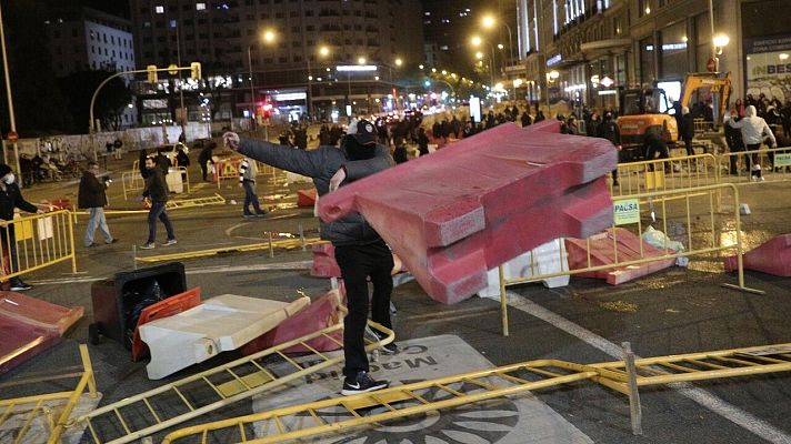 Telediario 1 - Preocupación en el Gobierno por los disturbios mientras que el PP pide la comparecencia de Marlaska