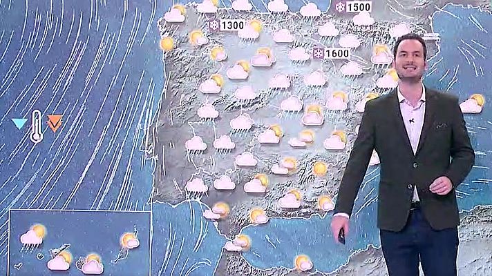 El tiempo - Temperaturas en descenso y lluvias en el centro peninsular y en Cataluña