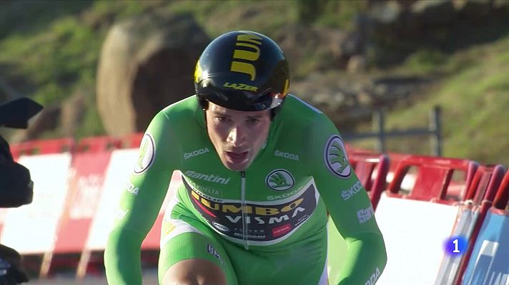 Telediario 1 - Vuelta 2020 | Roglic gana en la 'crono' de Ézaro su cuarta etapa