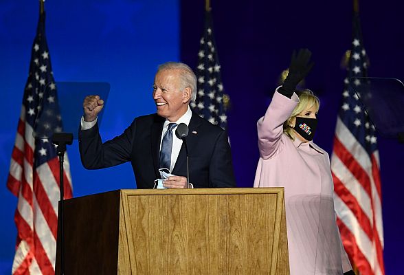 Telediario 1 - Joe Biden pide "paciencia" pero se ve "en el camino de la victoria"