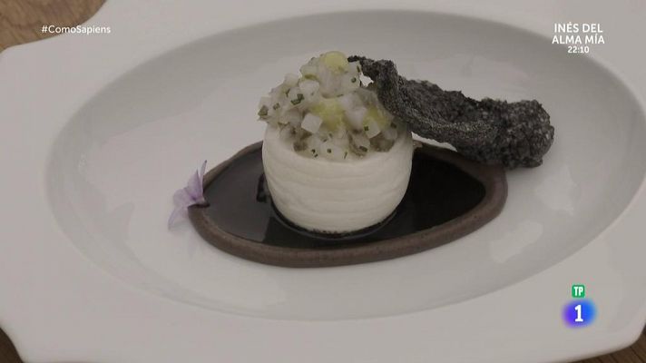 Receta con Estrella Michelin: timbal de huevo con jibia