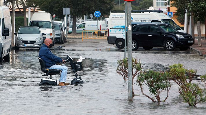 Telediario 1 - Temporal de lluvia en la Comunidad Valenciana